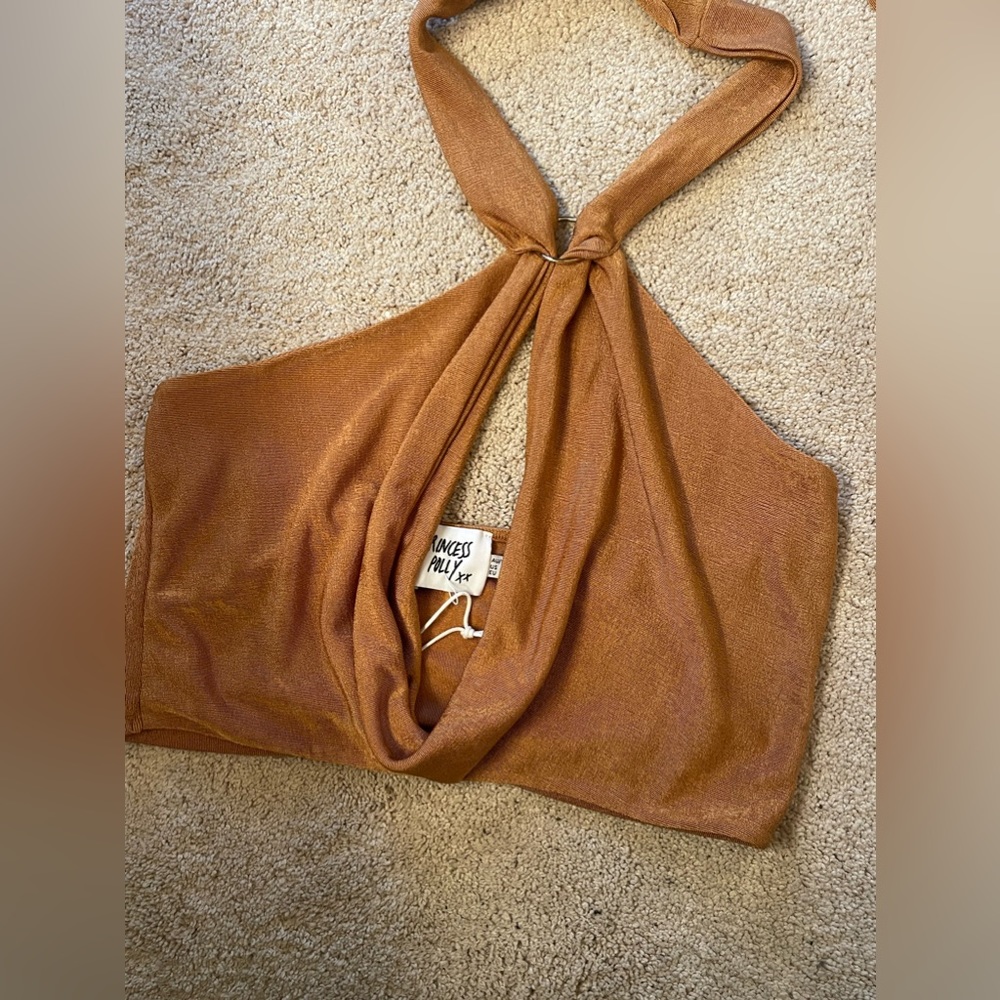 Brown Princess Polly Halter Top
